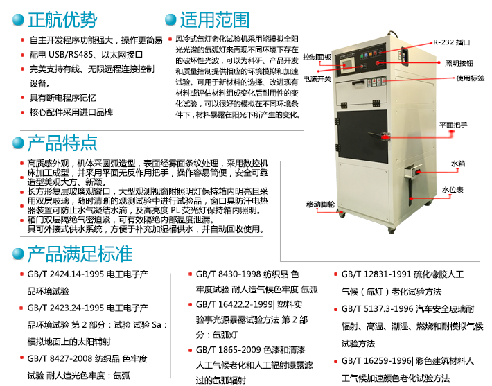 正航常規氙燈試驗箱優勢介紹